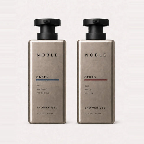 ONSEN and OFURO 13.5 oz brushed-metal bottles